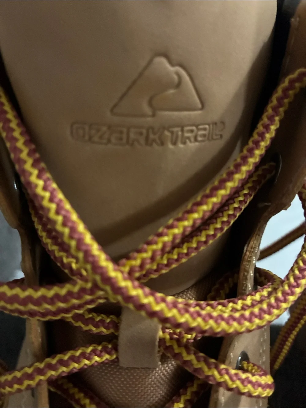 Ozark Trail Tan Lace-Up Work Boots with Black Collar